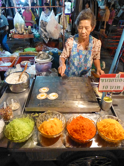 Making the crepe things.