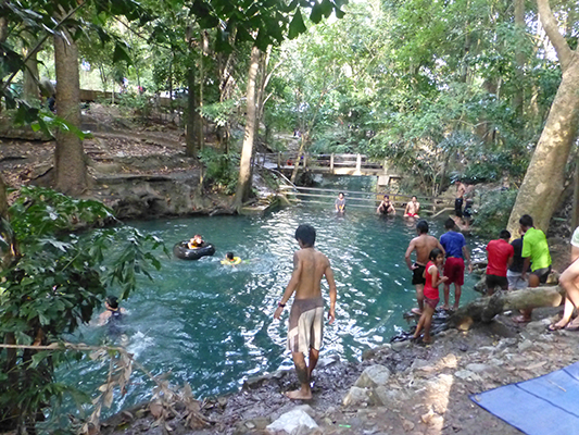 The water was a little cold, very refreshing. A lot of the locals went in with all their clothes on.