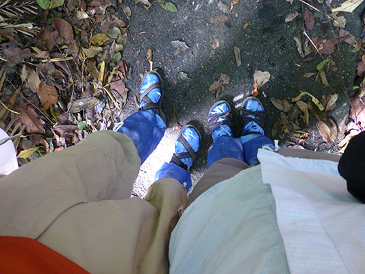 Our blue leech socks. 
