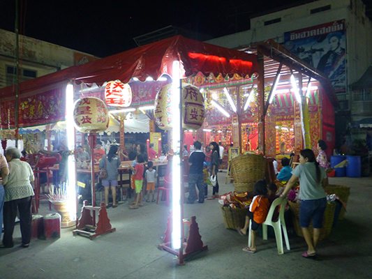 This was part of the Chinese Opera. They gave you burning incense to pray in a distinct order throughout this tent. We were someone lost and Dave burned himself numerous times. It was interesting though.