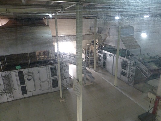 Ovens for further drying.