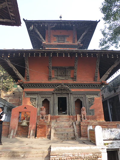 Nepalese Hindu temple: cow.