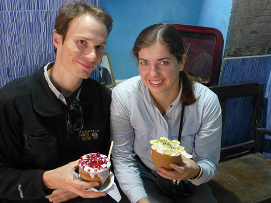 Beautiful lassis and two happy customers. 