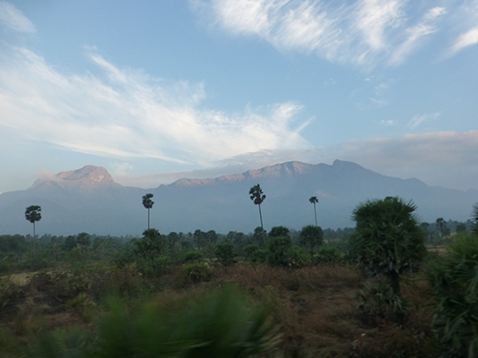 We saw these mountains from the train in the southern part of India.