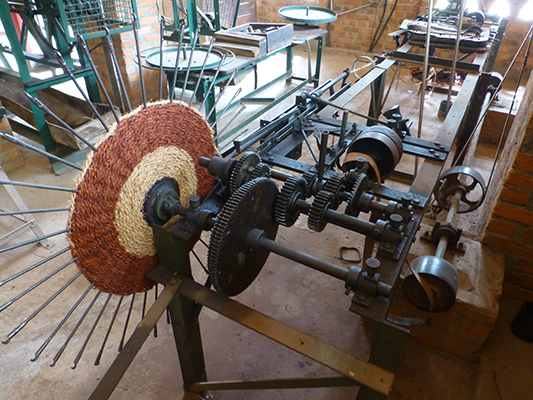 Coir weaving machine.