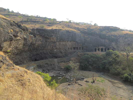 In the rainy season there's a waterfall just to the left of  the cave. Pretty sweet location. 