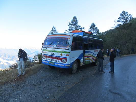 The mini-bus that took us from Kathmandu to Syafru Bensi.