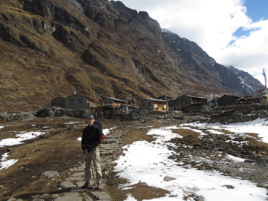 We didn't stay here but passed through Langtang village on our way up the valley. It was the biggest village in the valley, boasting a cheese factory and bakery. It gets its power from hydro and solar. 