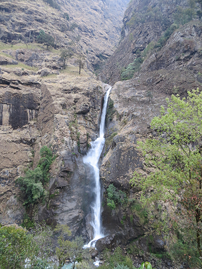 There are many waterfalls along this whole trek.