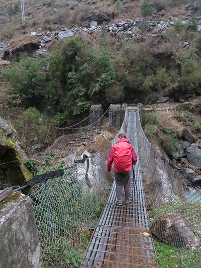 One of many bridges for crossing the rivers.
