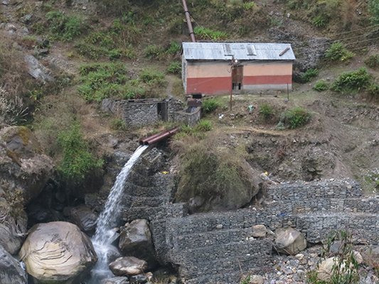 A lot of the villages have their power from hydro plants not far from the village.