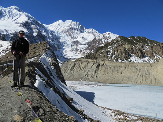 Day hike towards Gangapurna glacier and peak.