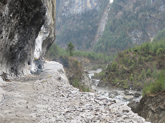 Since we headed down, we got to take some better pictures of the road construction. Pretty crazy.