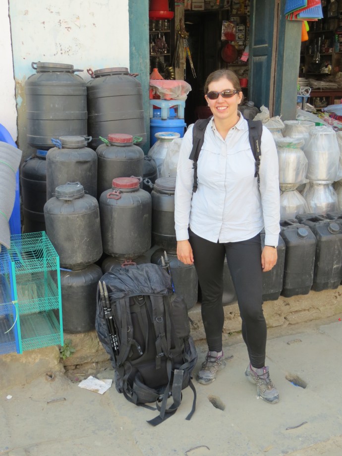 Waiting for our bus back to Pokhara!!