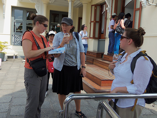 Waiting for Jonathan to rent pants. Evidently his shorts didn't meet the dress code.