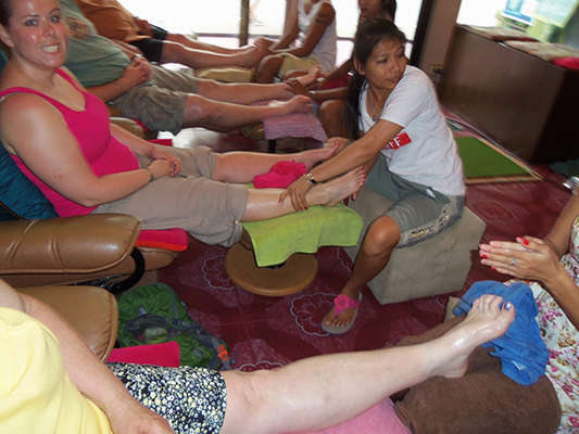 Foot massage.